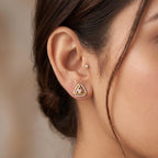 Triangle Halo Crystal Stud Earrings