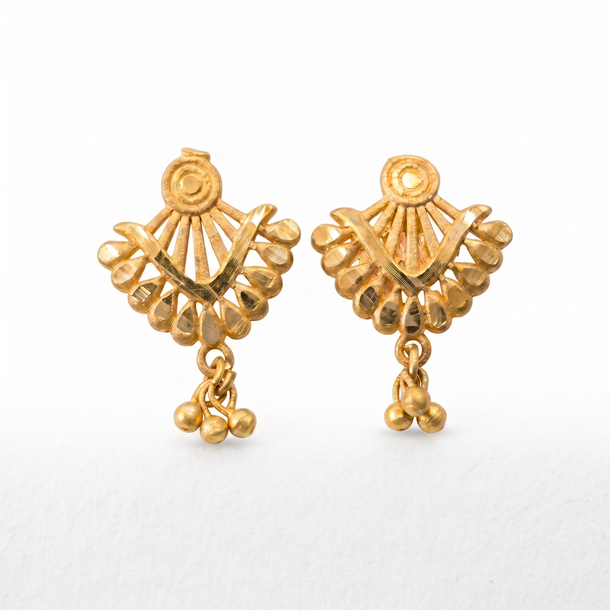 Sunburst Charm Stud Earrings
