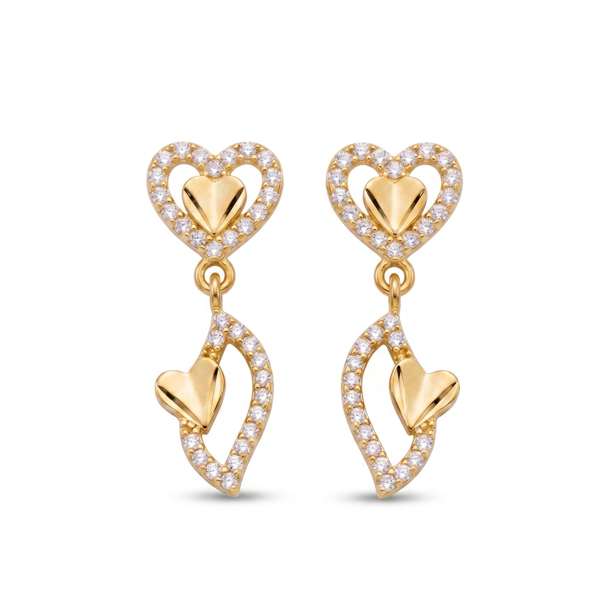 Royal Heart Crystal Drop Earrings Main image