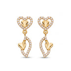 Royal Heart Crystal Drop Earrings