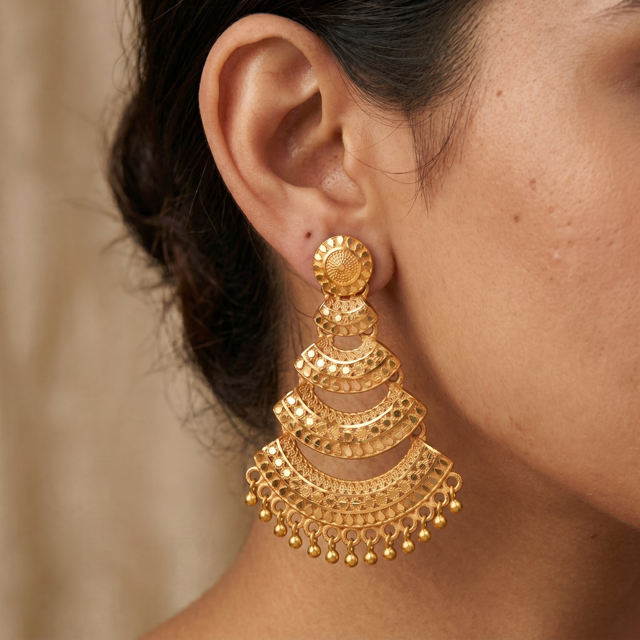 Royal Crescent Cascade Statement Earrings Secondary image