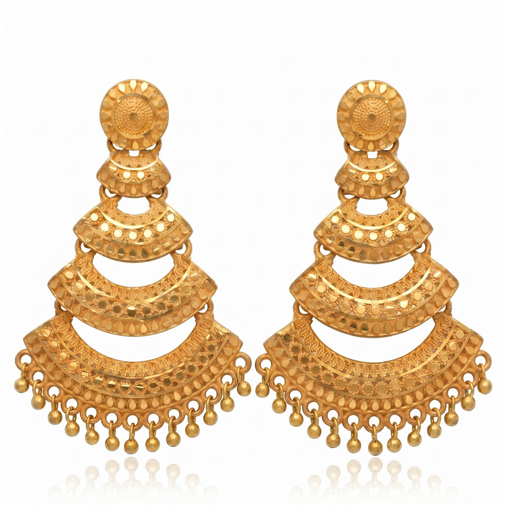Royal Crescent Cascade Statement Earrings