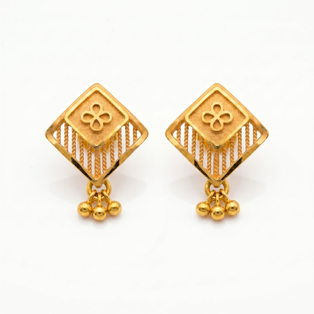 Royal Blossom Geometric Earrings