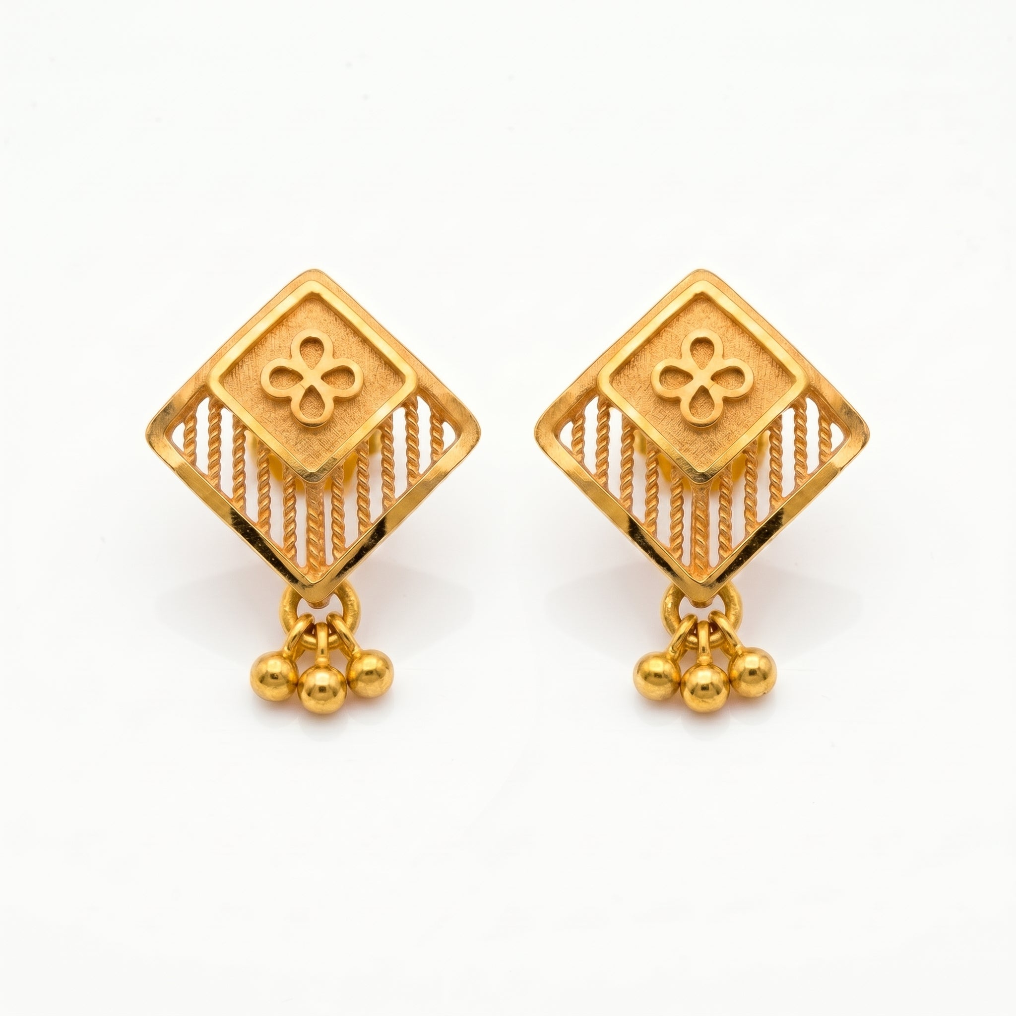 Royal Blossom Geometric Earrings