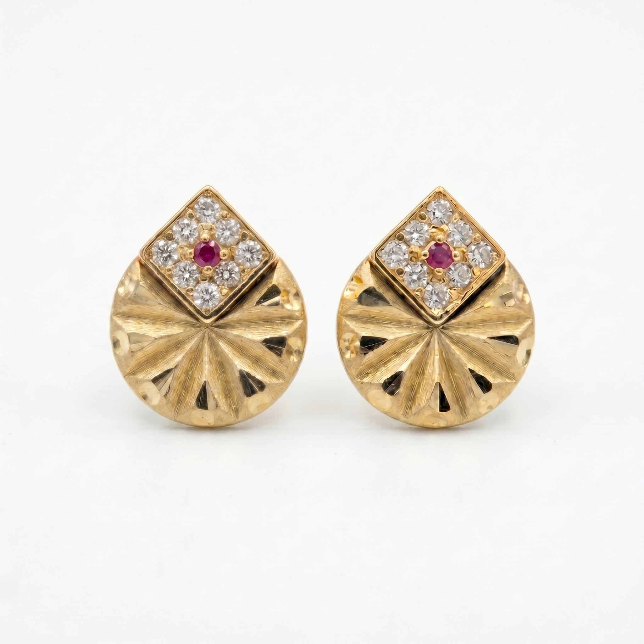 Royal Sunburst Crystal Stud Earrings