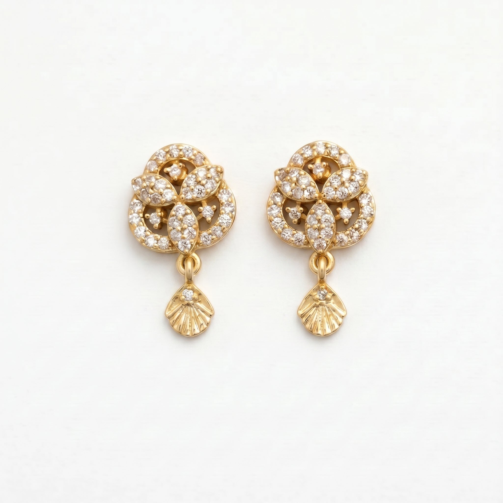 Royal Blossom Sparkle Drop Earrings