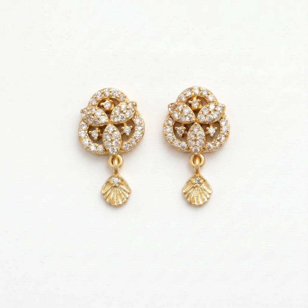 Royal Blossom Sparkle Drop Earrings