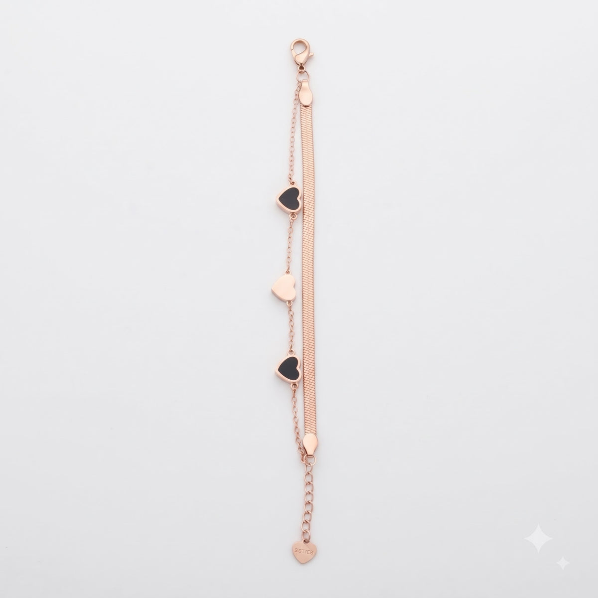 Rose Gold Double Heart Bracelet