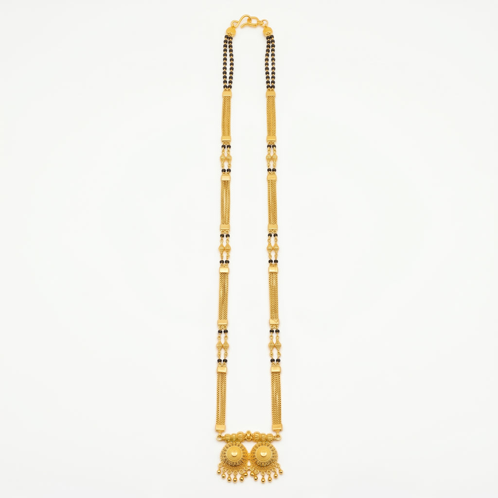 Aarvika Royale Long Mangalsutra – Premium 24K Gold Plated Traditional Necklace