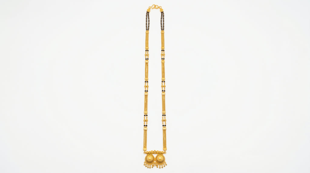 Aarvika Royale Long Mangalsutra – Premium 24K Gold Plated Traditional Necklace