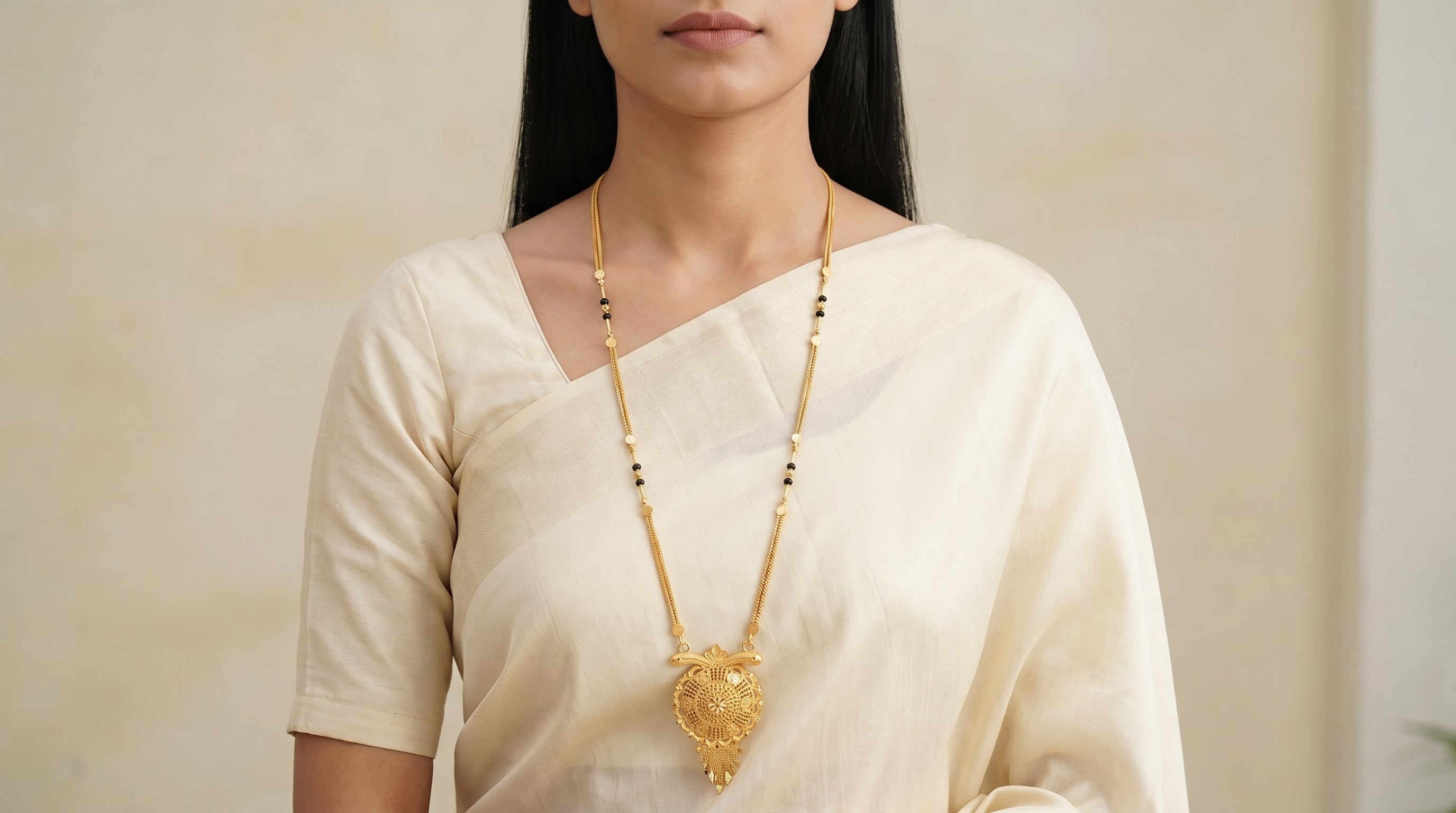 Aarohi Royale Twin-Bead Long Mangalsutra Secondary image