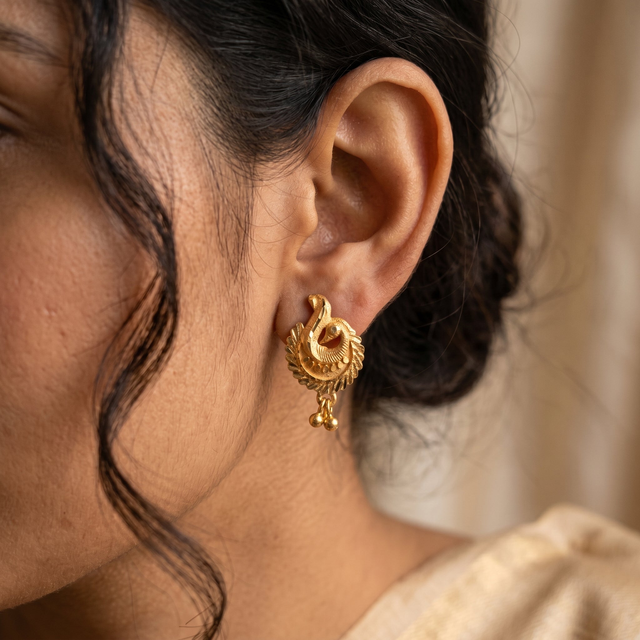Royal Peacock Stud Earrings