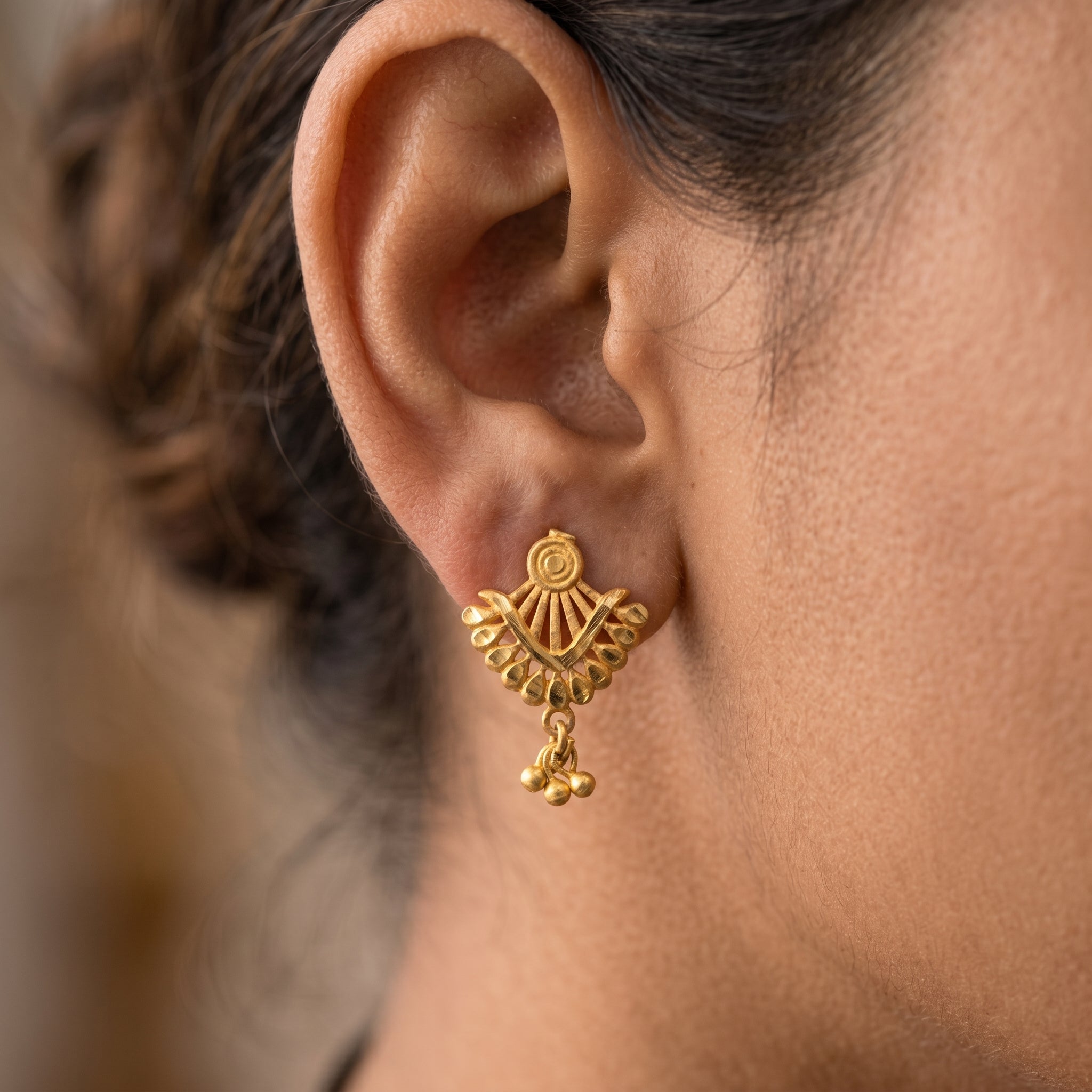 Sunburst Charm Stud Earrings