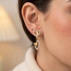 Royal Heart Crystal Drop Earrings