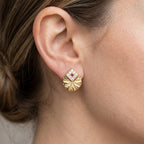 Royal Sunburst Crystal Stud Earrings