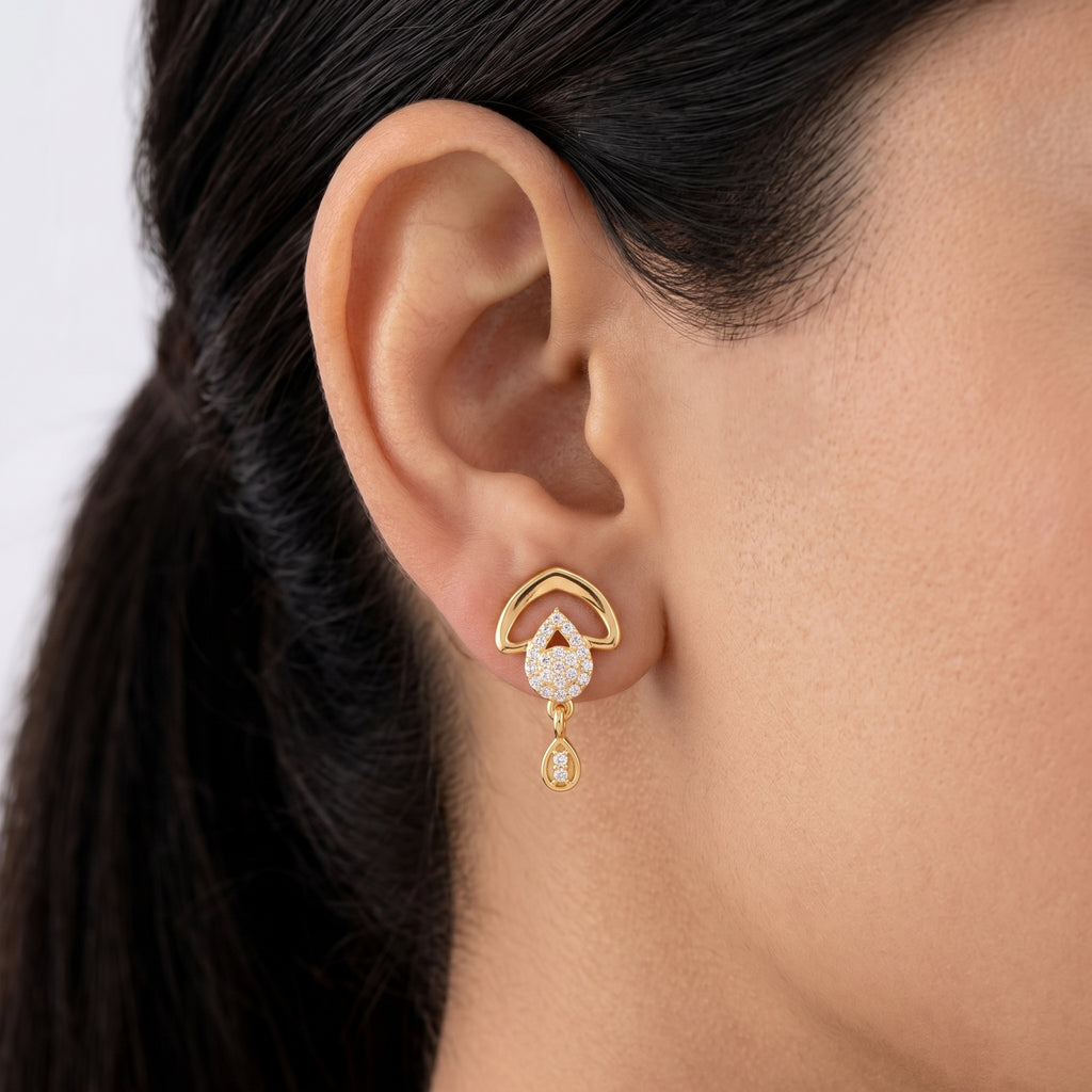 Golden Grace Crystal Drop Earrings