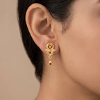 Ruby Blossom Drop Earrings