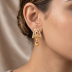 Ruby Triangle Designer Drop Earrings
