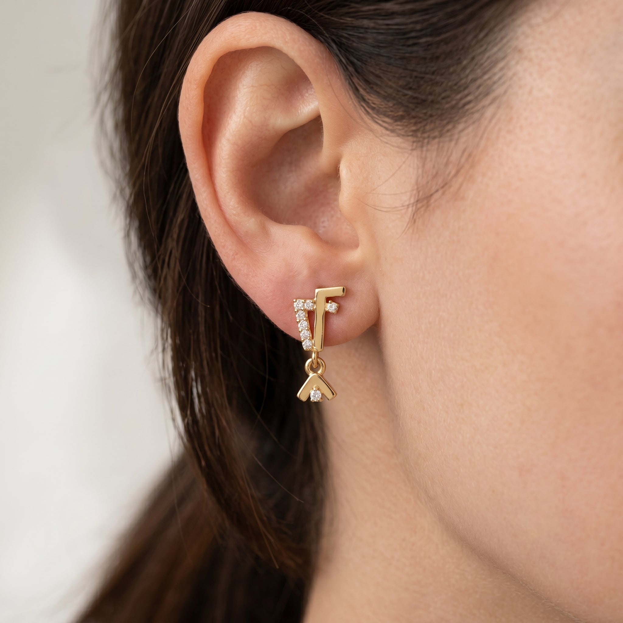 Geometric Crystal Drop Earrings Secondary image