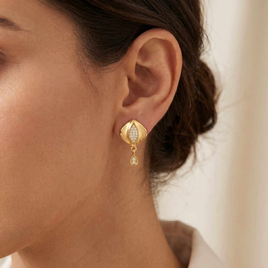 Diamond Crystal Drop Earrings