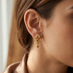 Ruby Bloom Floral Drop Earrings