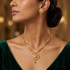 Ruby Heritage Wheel Pendant Necklace Set