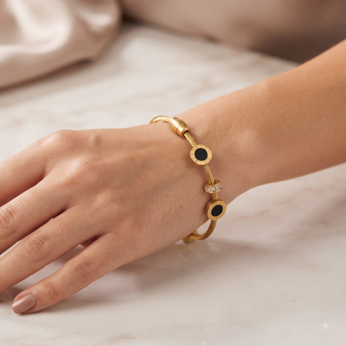 Golden Black Onyx Bracelet