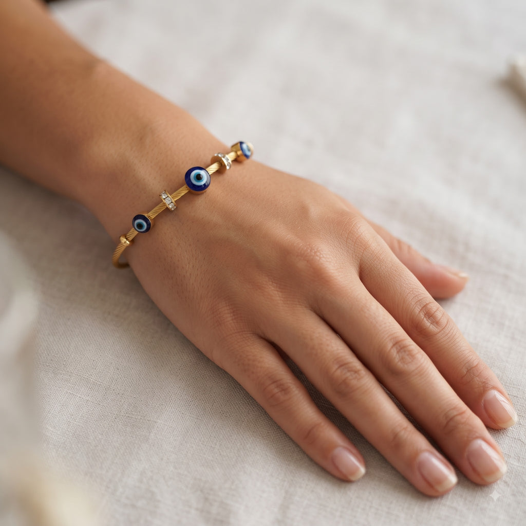 Blue Evil Eye Charm Bracelet