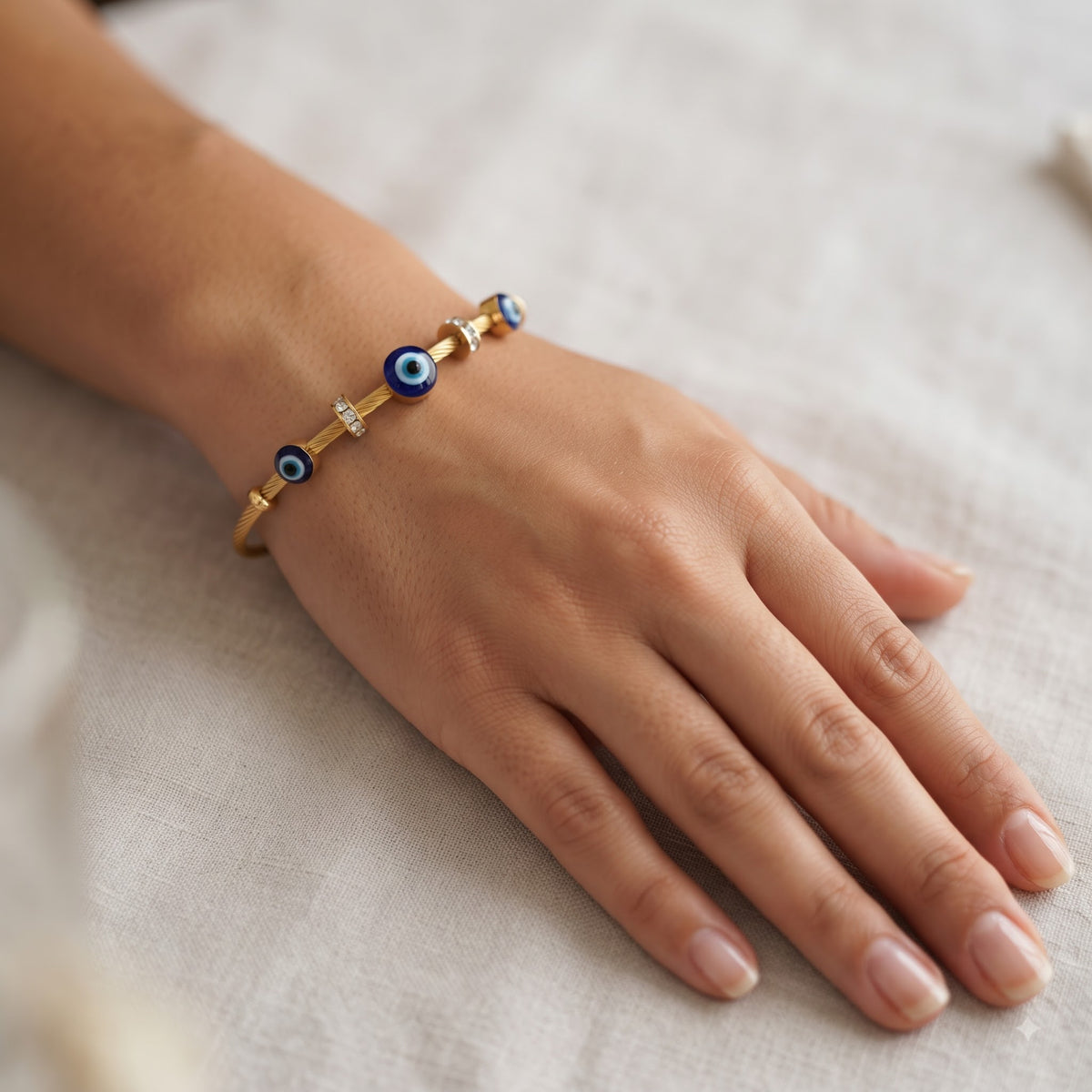 Blue Evil Eye Charm Bracelet