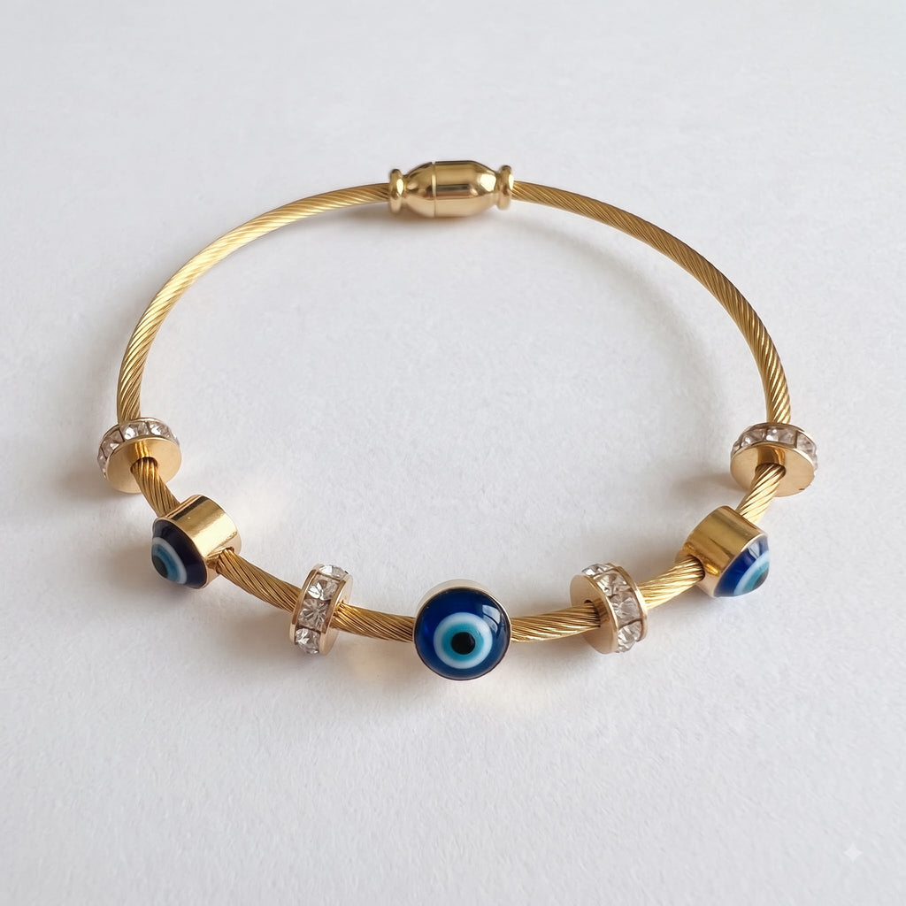 Blue Evil Eye Charm Bracelet