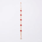 Ruby Clover Chain Bracelet
