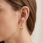 Golden Heart Huggie Earrings