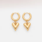 Golden Heart Huggie Earrings