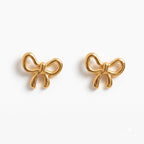 Golden Bow Knot Stud Earrings