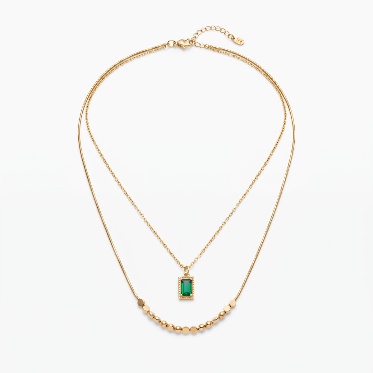Emerald Luxe Double-Layer Necklace