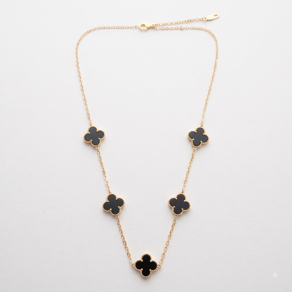 Black Clover Charm Necklace