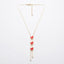 Trio Red Heart Cascade Necklace