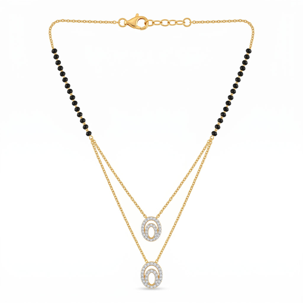 Elegant Dual Oval Layered Mangalsutra Necklace