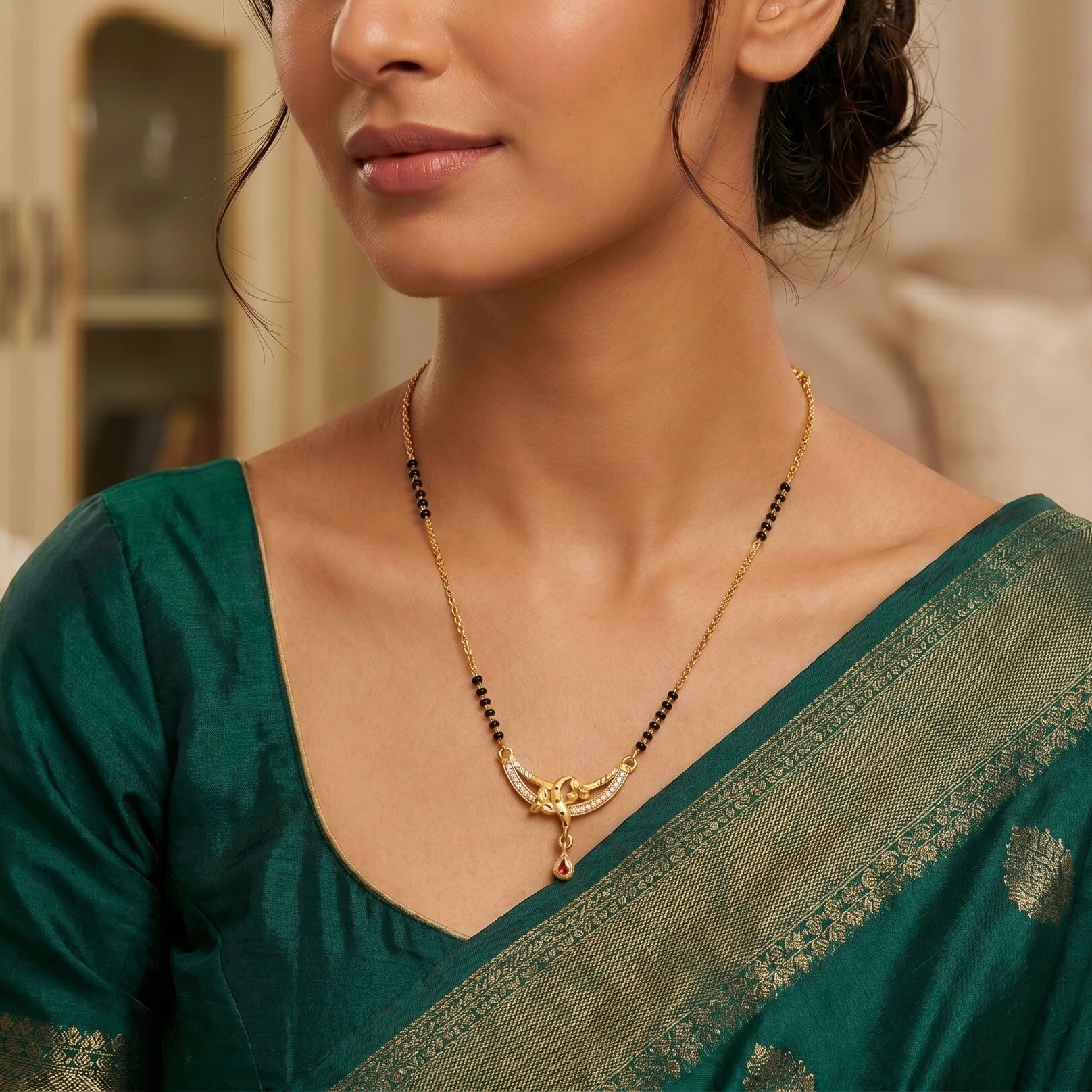 Swarna Viraasat Ruby Drop Mangalsutra Secondary image