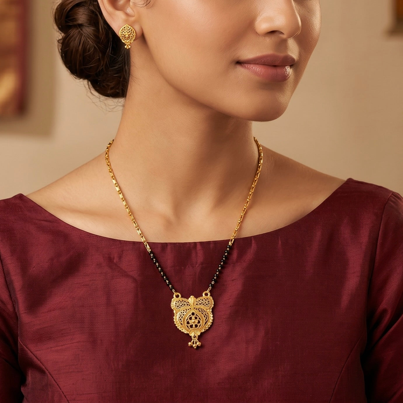 Swarna Pushpika Heritage Mangalsutra Secondary image