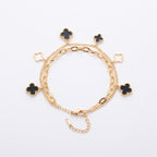 Midnight Clover Charm Bracelet