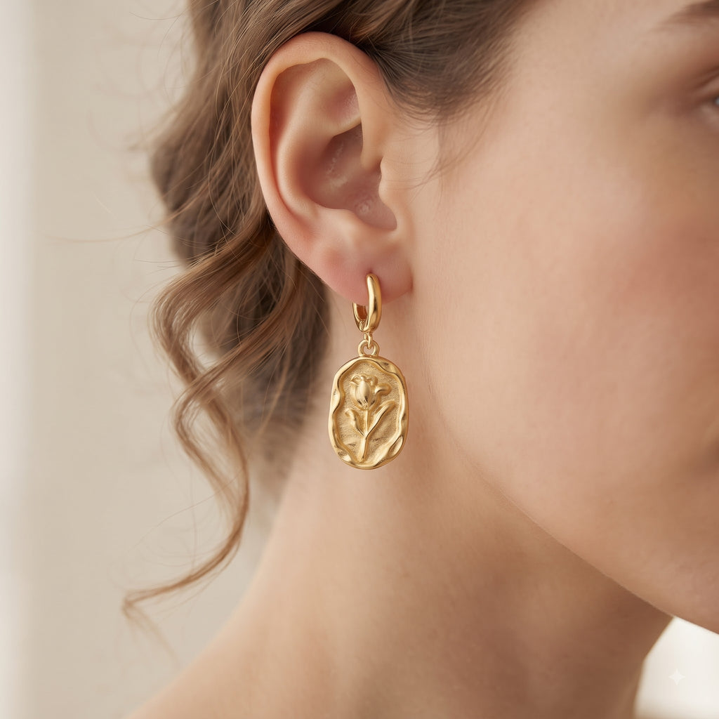 Golden Bloom Medallion Earrings