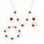 Red Clover Gold Necklace Set