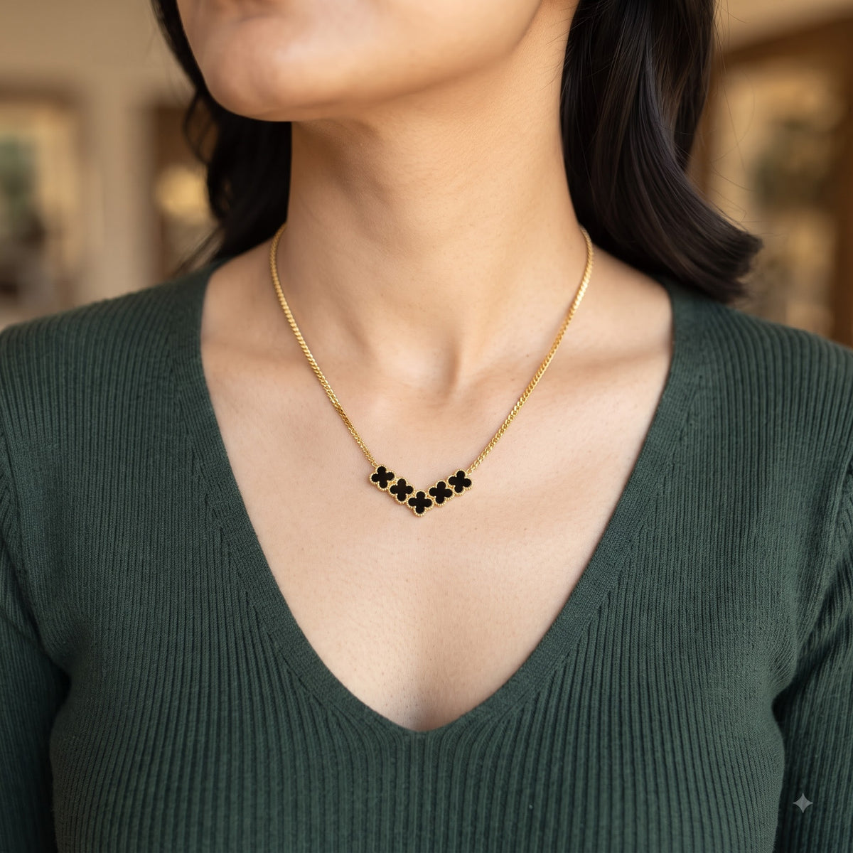Noir Clover Grace Necklace