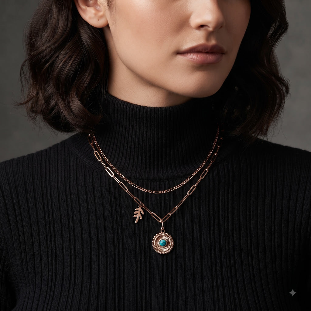 Azure Bloom Layered Necklace