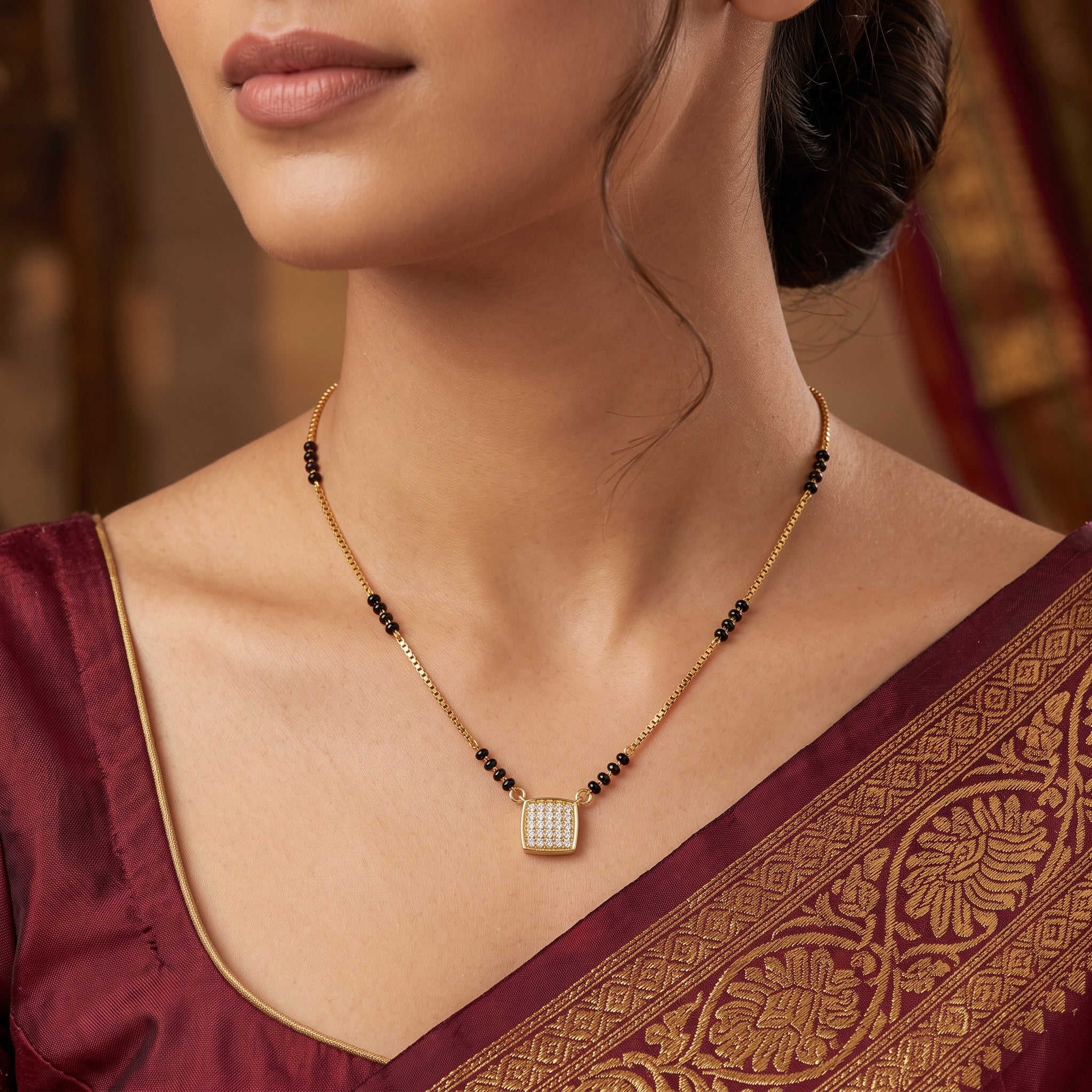 Square Pavé Mangalsutra