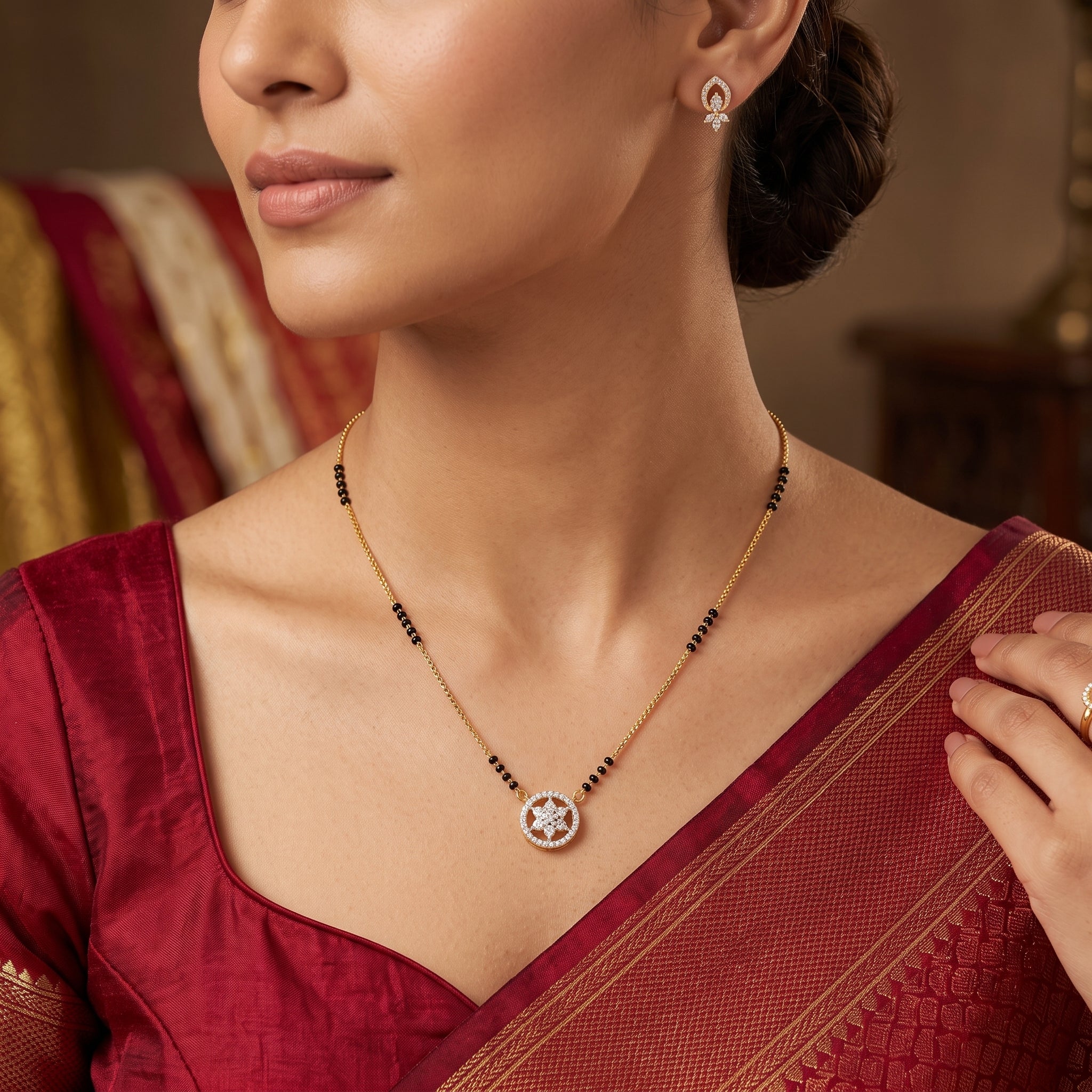 Circular Floral Mangalsutra