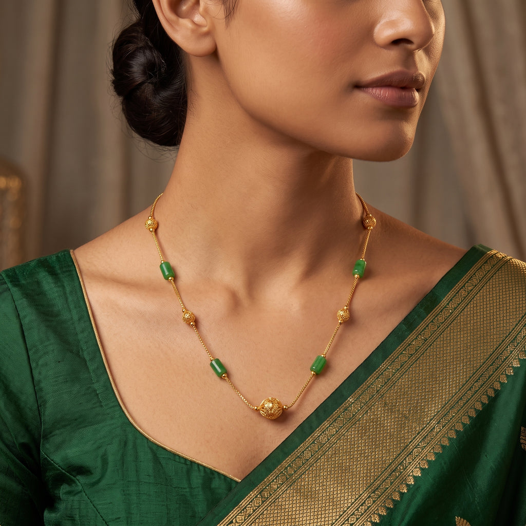 Emerald Harmony Chain Necklace