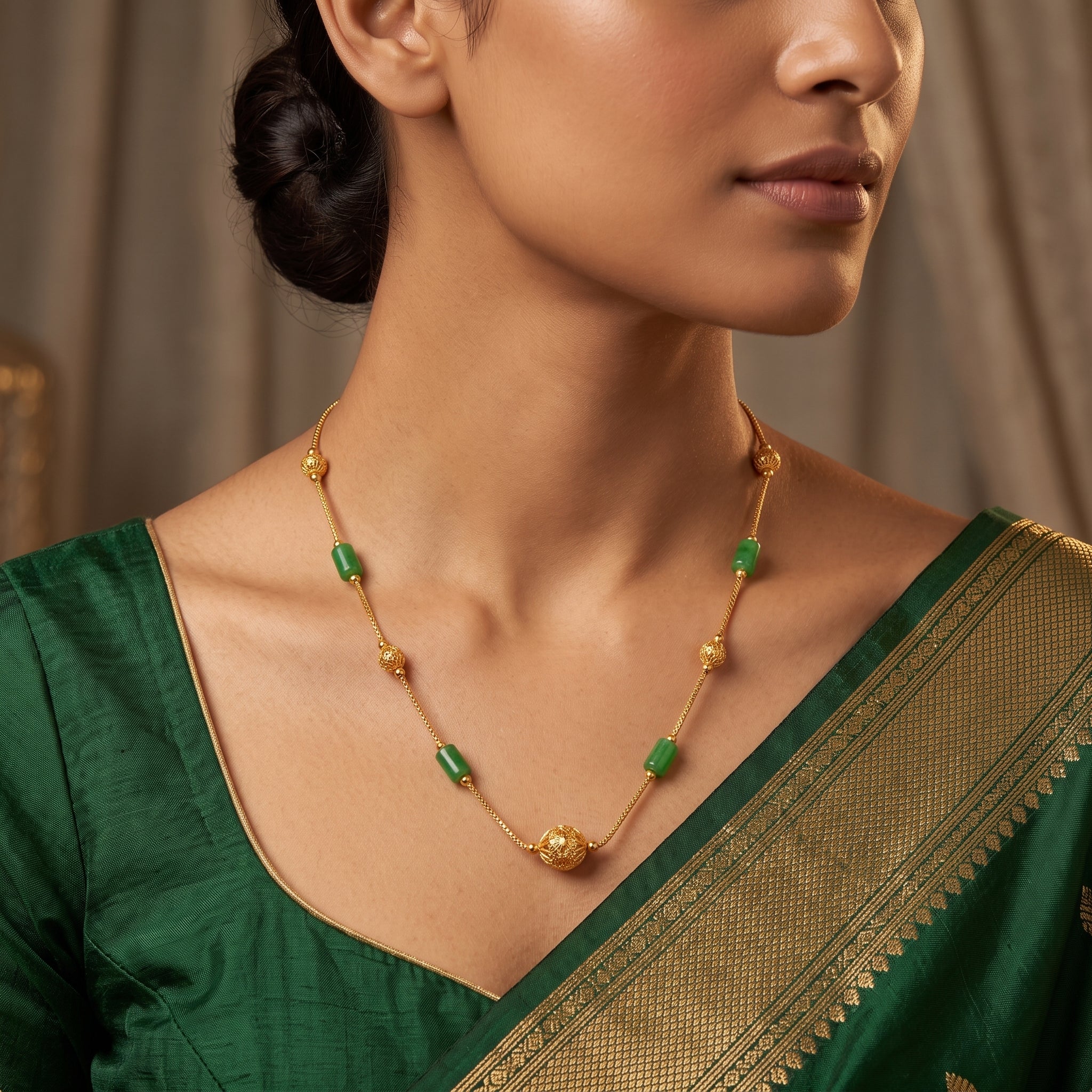 Emerald Harmony Chain Necklace