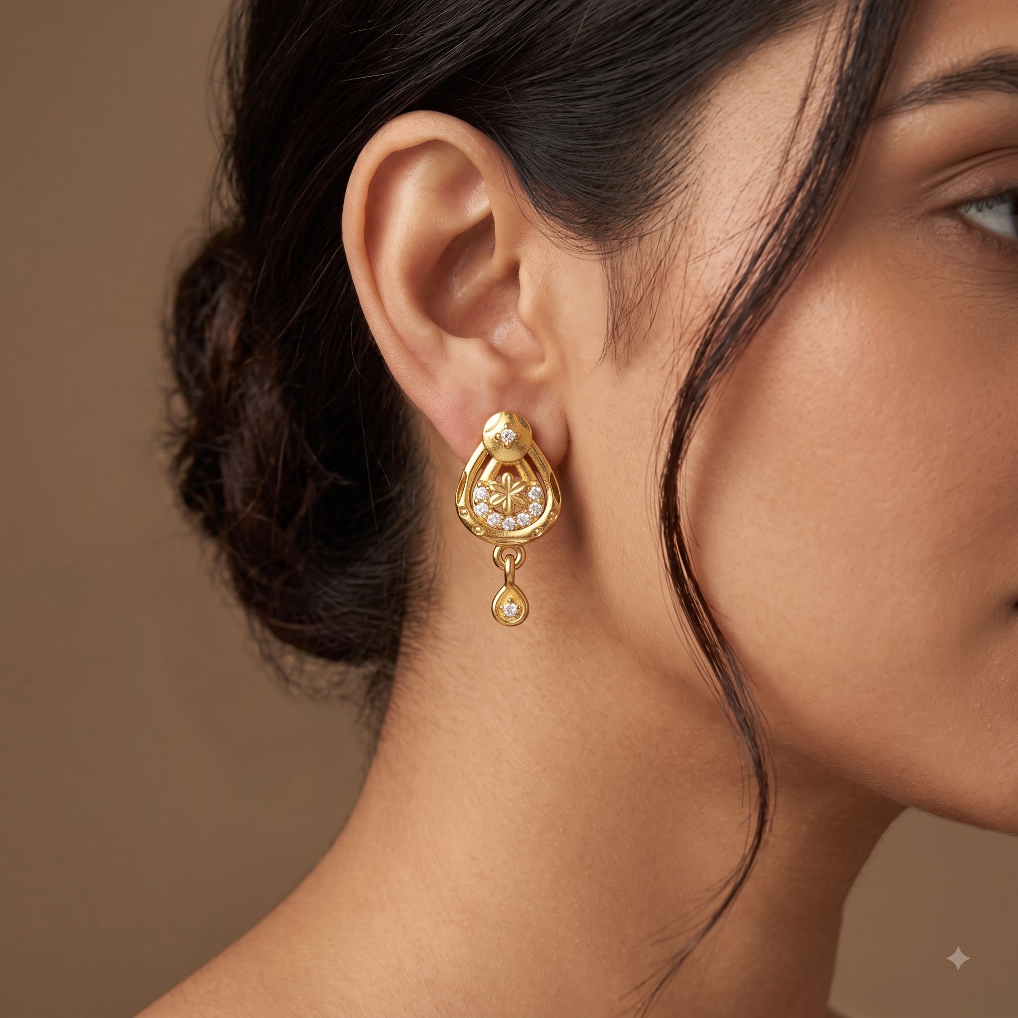 Elegant Gold Sparkle Earrings Secondary image